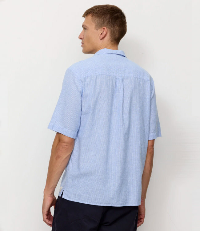 RECOLUTION korte mouw overhemd CAS BLUE STRIPES biokatoen