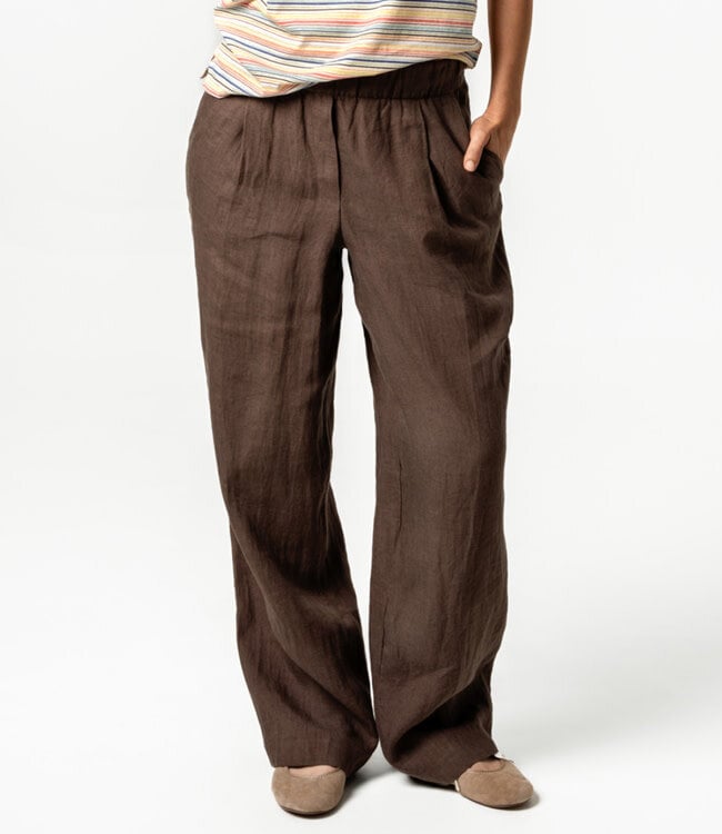 LIVING CRAFTS pure linnen broek OPHELIA BROWN