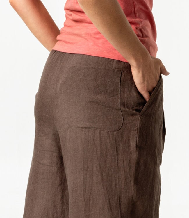 LIVING CRAFTS pure linnen broek OPHELIA BROWN