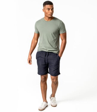 Living Crafts LIVING CRAFTS effen korte broek ROD NAVY  linnen