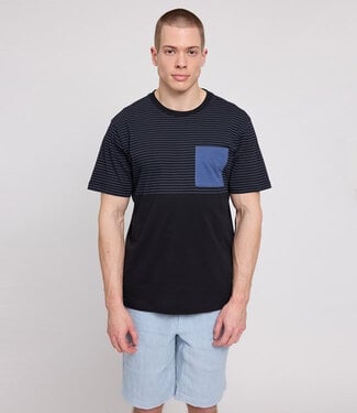 MAZINE MAZINE gestreept shirt HALFWAY STRIPE van biologisch katoen