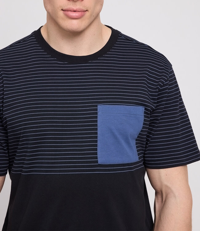 MAZINE gestreept shirt HALFWAY STRIPE van biologisch katoen