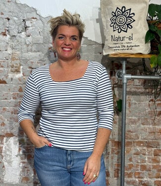 Tranquillo TRANQUILLO gestreept shirt LOLLY BLUE tencel katoen