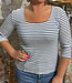 TRANQUILLO gestreept shirt LOLLY BLUE tencel katoen