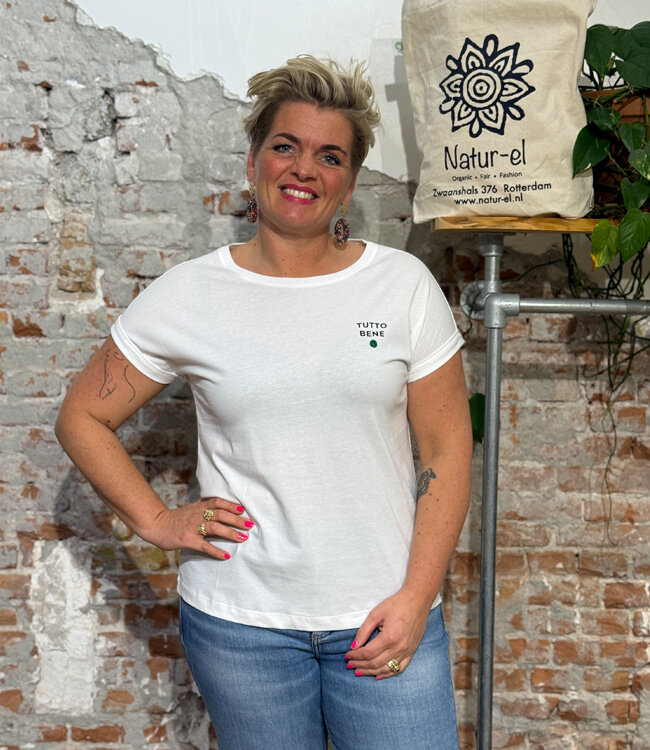 RECOLUTION wit shirt LIV TUTTO BENE van biologisch katoen