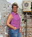 MAZINE linnen mouwloze blouse ROOS VIOLET PINK