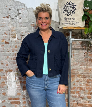 MAZINE MAZINE linnen blouse jasje JELKA BLUE