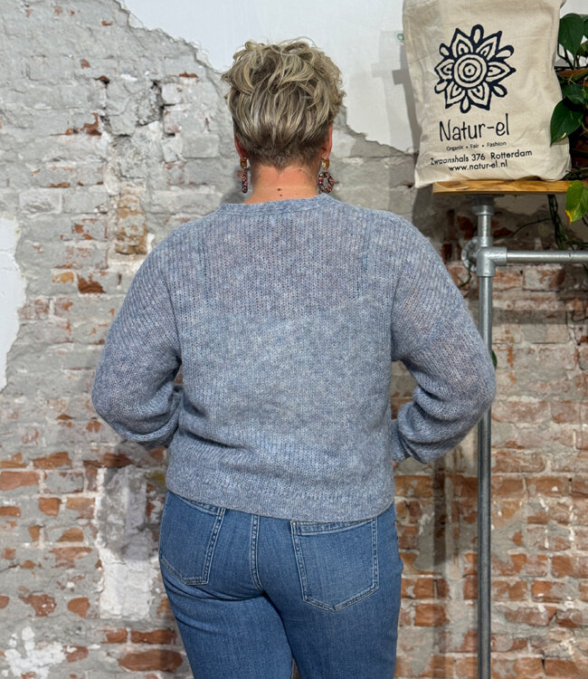 ALMA LOVIS wollen vest ELKE PASTEL BLUE van alpaca