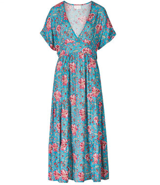 HIMALAYA maxi jurk ERIN FLOWERS BLUE met print van modal