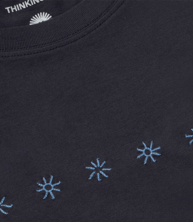 THINKING MU heren shirt AARON SOLETES NAVY bio katoen