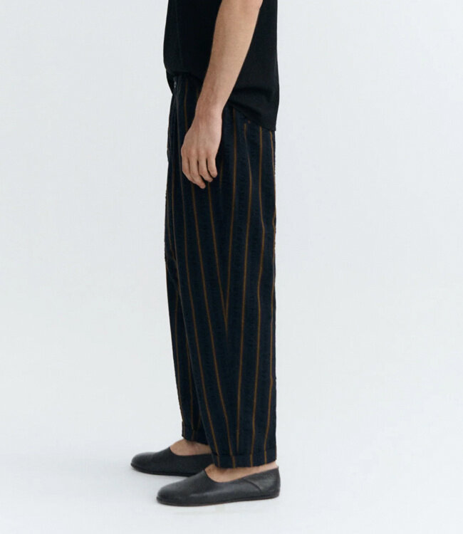 THINKING MU seersucker broek LUC PORTBOU biologisch katoen