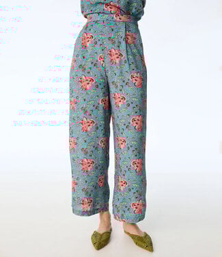 HIMALAYA broek MOLO FLOWERS BLUE met print van modal