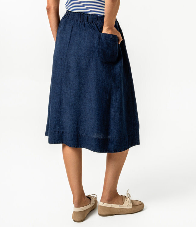 LIVING CRAFTS pure linnen rok RAFAELA INDIGO