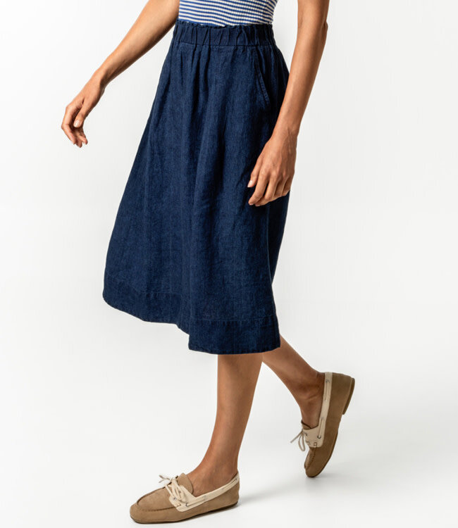 LIVING CRAFTS pure linnen rok RAFAELA INDIGO