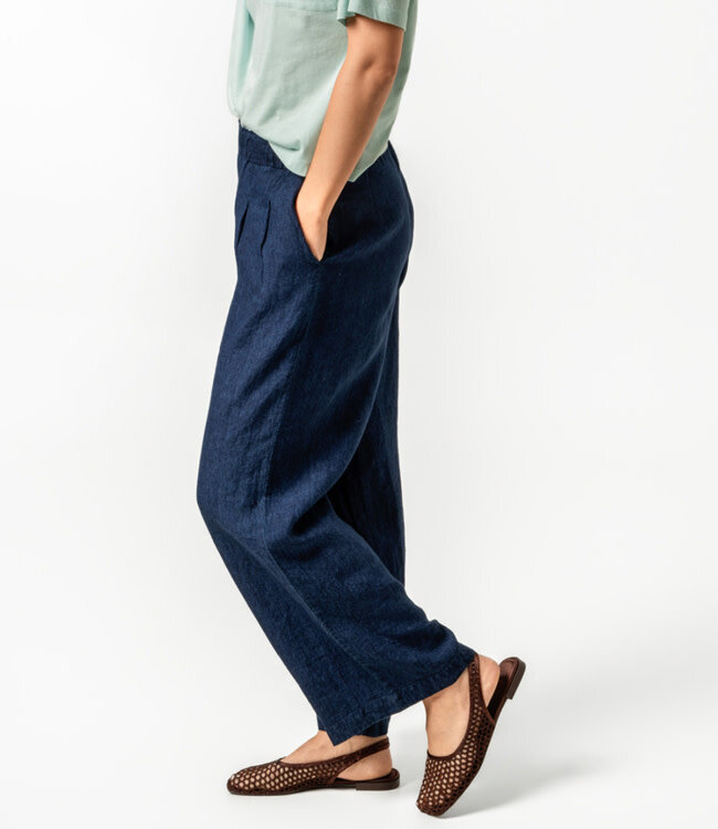 LIVING CRAFTS pure linnen broek LINA INDIGO