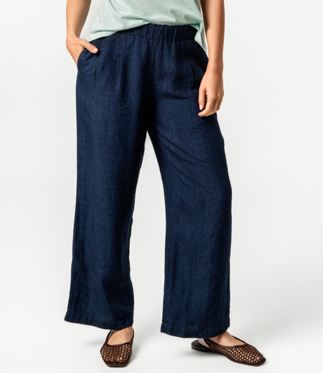 LIVING CRAFTS pure linnen broek LINA INDIGO