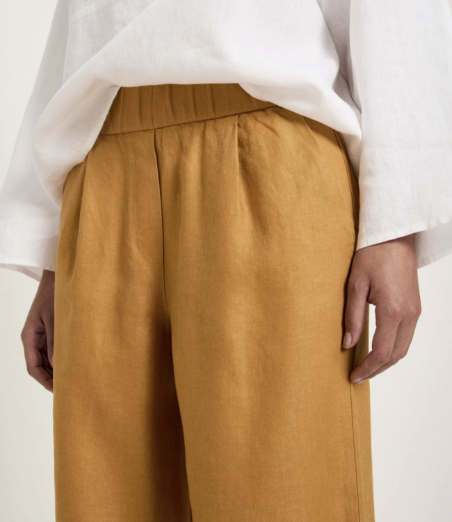 LANIUS linnen broek met wijde pijpen HONEY pure linnen
