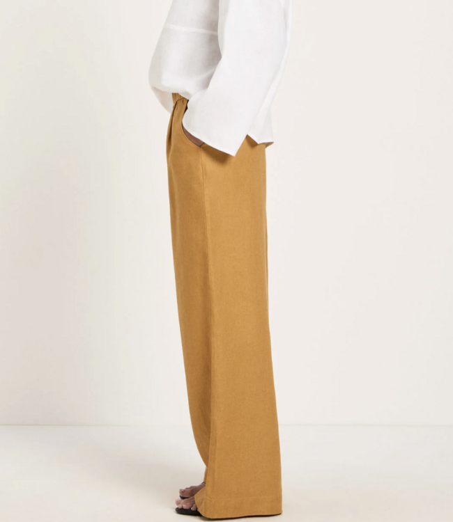 LANIUS linnen broek met wijde pijpen HONEY pure linnen