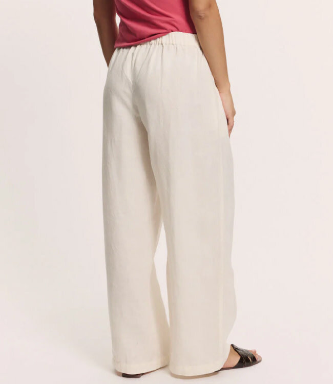 TRANQUILLO linnen broek met plooien WHITE