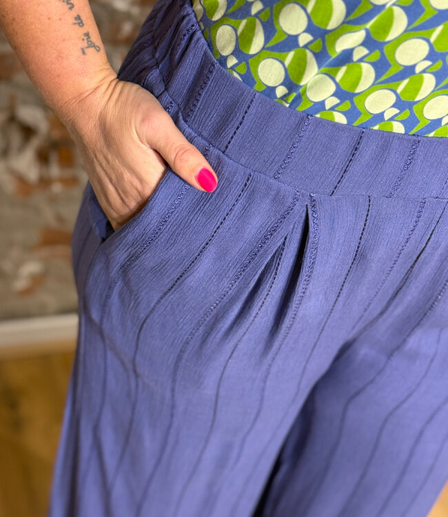 TRANQUILLO wijde broek PAULA INDIGO ecovero crepe