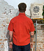 THINKING MU seersucker overhemd PADDY RED bio katoen