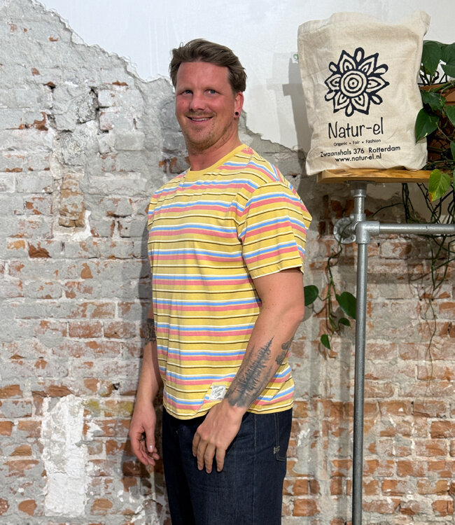 THINKING MU heren shirt AARON FUNKY STRIPES bio katoen