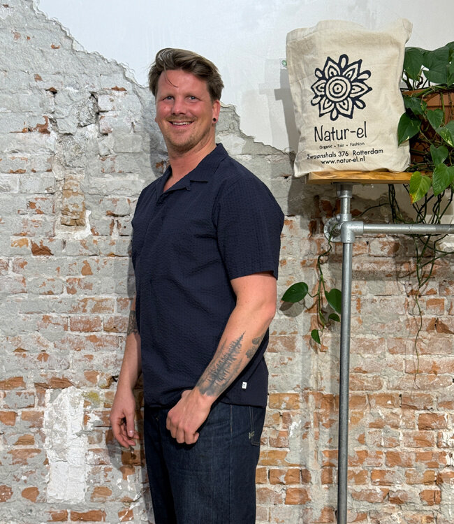 Seersucker overhemd NOEL NIGHT biologisch katoen KCA