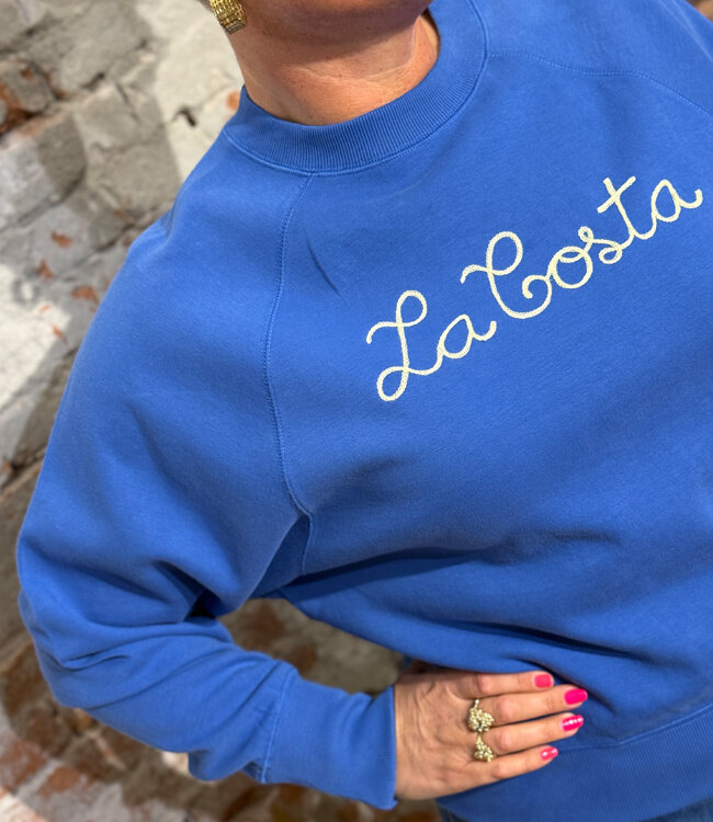 THINKING MU sweater BONNIE KOBALT biologisch katoen