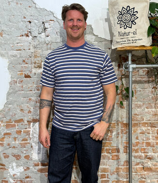 MAZINE MAZINE gestreept shirt MULTI INDIGO van biologisch katoen