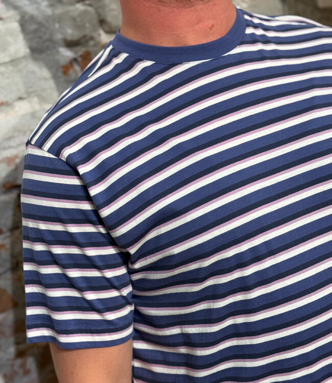 MAZINE gestreept shirt MULTI INDIGO van biologisch katoen