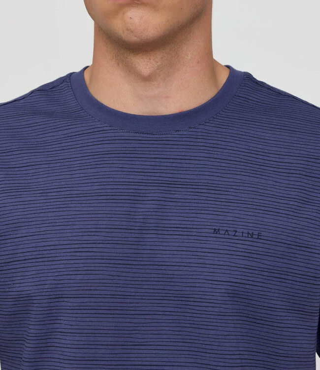 MAZINE gestreept shirt WOBBLY BLUE van biologisch katoen
