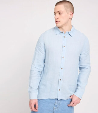 MAZINE MAZINE linnen overhemd CAREL BLUE  lange mouw
