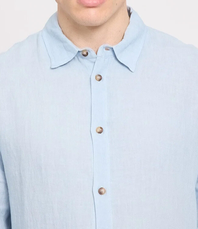 MAZINE linnen overhemd CAREL BLUE  lange mouw