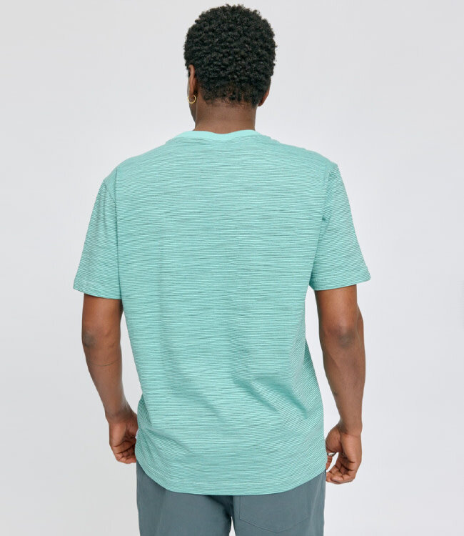MAZINE gestreept shirt WOBBLY TURQUOISE van biologisch katoen