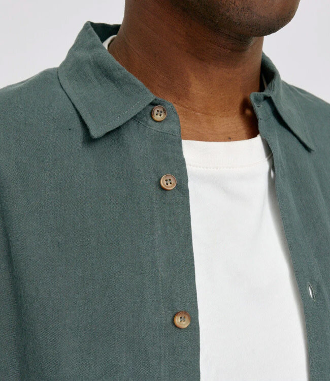 MAZINE linnen overhemd CAREL BOTTLE  lange mouw