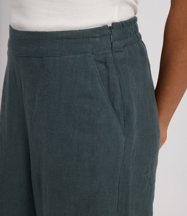 MAZINE linnen broek RITA BOTTLE met wijde pijpen