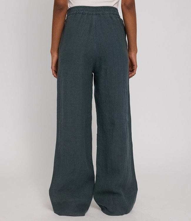 MAZINE linnen broek RITA BOTTLE met wijde pijpen