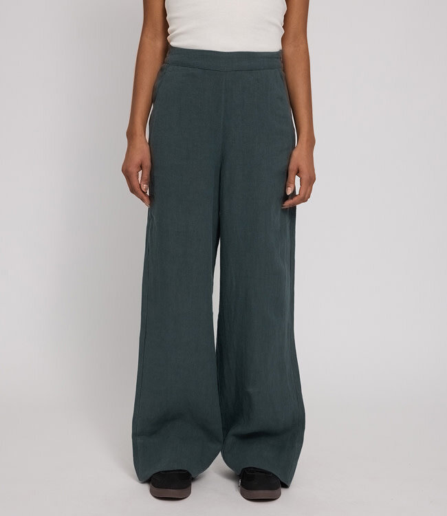 MAZINE linnen broek RITA BOTTLE met wijde pijpen