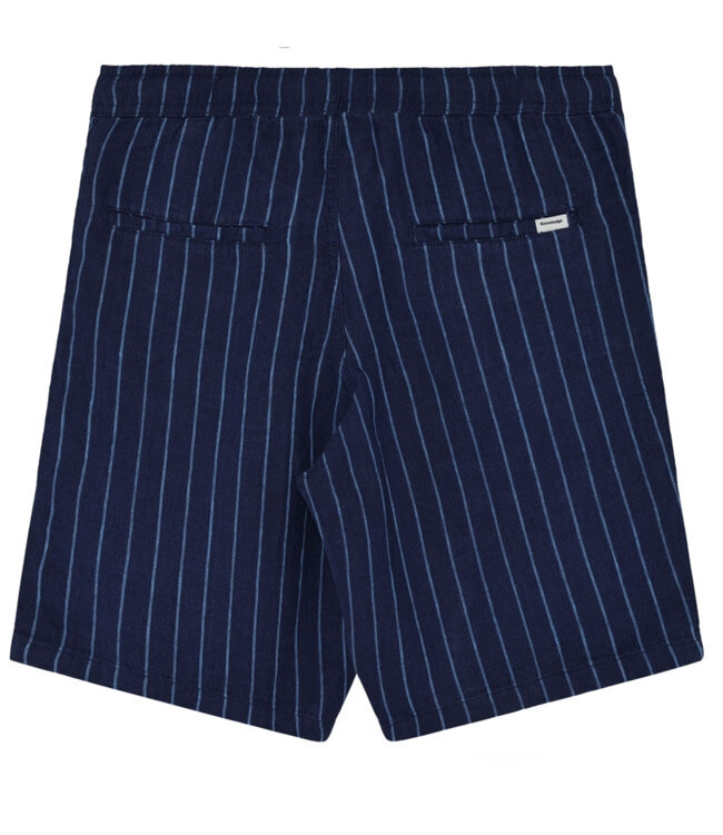 !00% linnen korte broek NELIS STRIPES BLUE kca