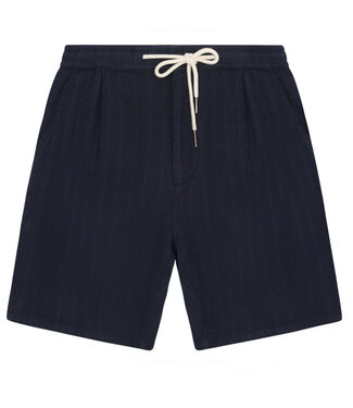 KnowledgeCottonApparel Korte broek met structuur THIJZ NIGHT biologisch katoen KCA