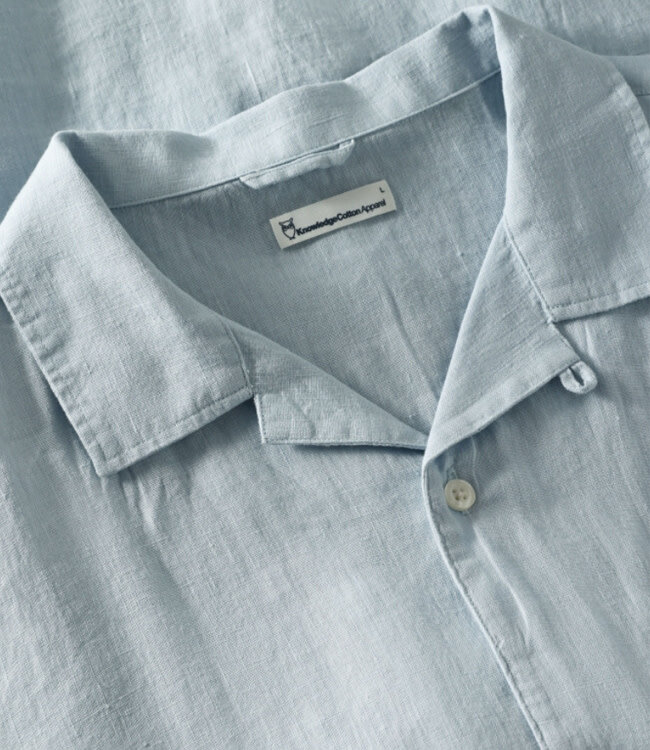 Linnen korte mouw overhemd HENRI SKY KCA