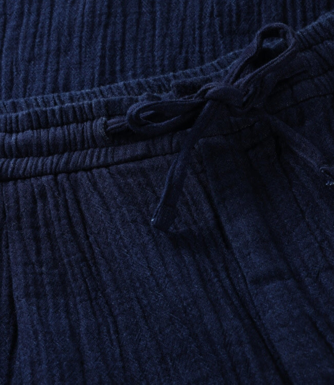 Broek van mousseline KEES NAVY 100% biologisch katoen