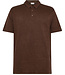 KnowledgeCottonApparel Pure Linnen polo shirt ROWAN CHOCOLATE kca