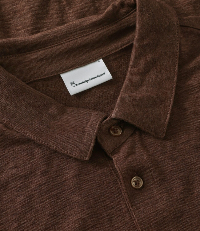 Pure Linnen polo shirt ROWAN CHOCOLATE kca