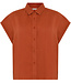 Linnen blouse met opstaande kraag ASTER BRICK KCA