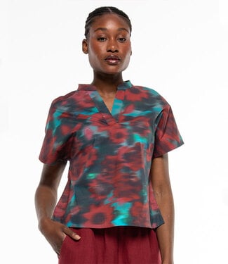 Alma & Lovis ALMA & LOVIS v-hals blouse EVERGLADES biologisch katoen popeline