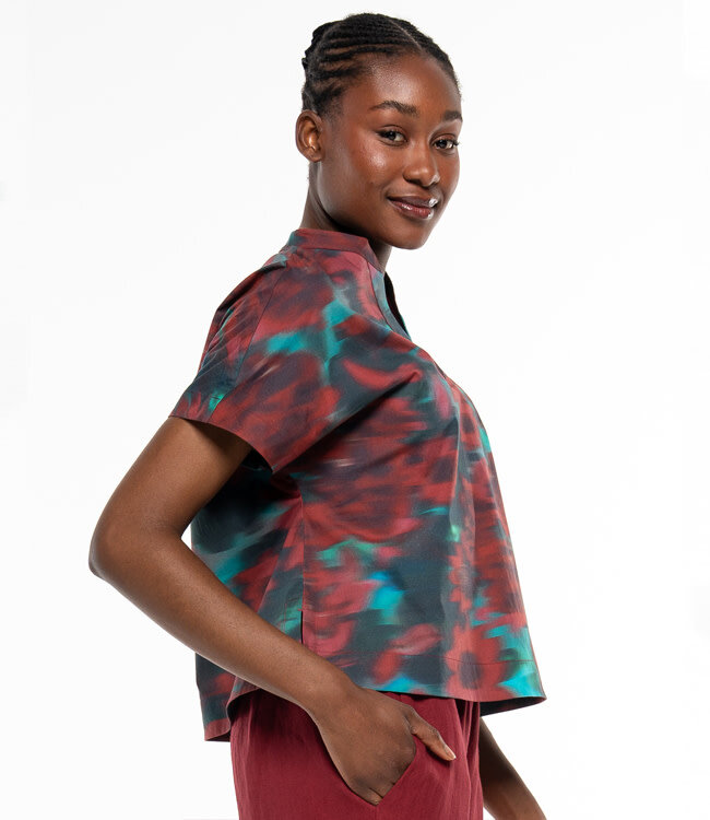 ALMA & LOVIS v-hals blouse EVERGLADES biologisch katoen popeline