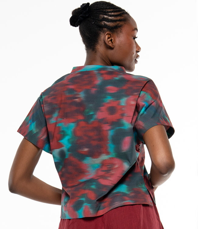 ALMA & LOVIS v-hals blouse EVERGLADES biologisch katoen popeline