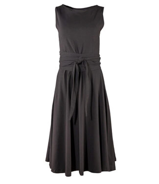 Anukoo ANUKOO jurk biologisch katoen met boothals TESS GRAPHIT