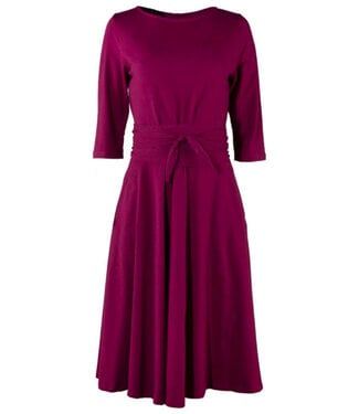 Anukoo ANUKOO jurk met ceintuur RENSKE FRAMBOOS biologisch katoen